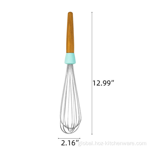 Egg Beater Whisk Stainless Steel Whisk with Wooden Handle Supplier